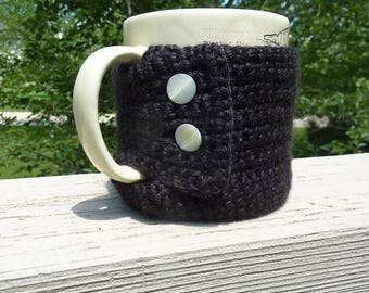 Buttoned Mug Cozy crochet pattern PDF only