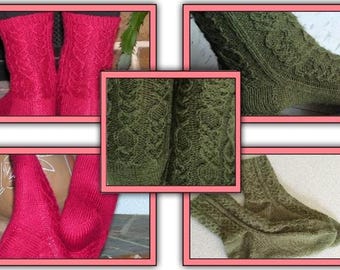 Drifting Hearts Cuff Down sock knitting pattern PDF only