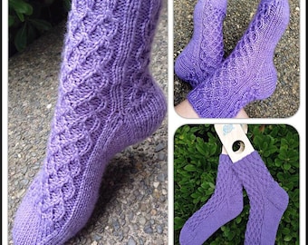 Lattice Socks  Top Down house socks knitting pattern PDF only