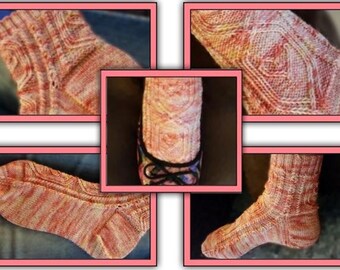 Love on the Line – Top Down sock knitting pattern PDF only