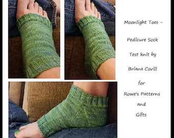 Moonlight Toes - Pedicure Sock - toeless sock knitting pattern PDF only