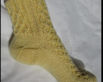 Lattice Socks Toe Up house sock knitting pattern PDF only