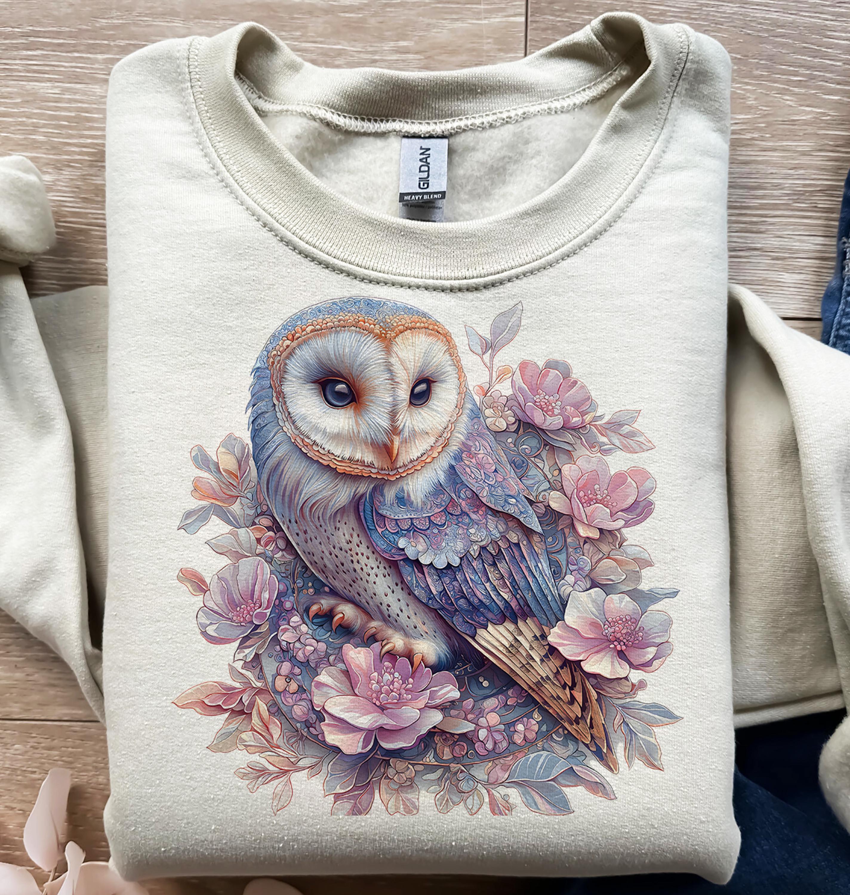 Owl Floral, Animal Art, Shirt Png, Flower Clipart, Bird Print, Sublimation Design, T-shirt Design, D