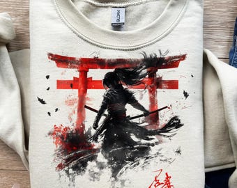 Ronin japonés, arte de la puerta Torii, espada samurái, diseño de camiseta, PNG, SVG, sublimación, DTF, espíritu Bushido, cultura japonesa, soldado de acción, santuario rojo
