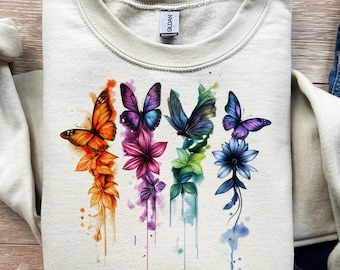 Gráfico de mariposa, alas florales, decoración natural, impresión de pared, estilo bohemio, png, svg, sublimación, dtf, diseño de camiseta, carga instantánea, regalo elegante, ambiente