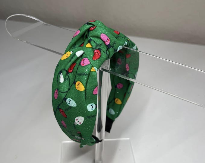 Merry & Bright Christmas Lights Knot Headband