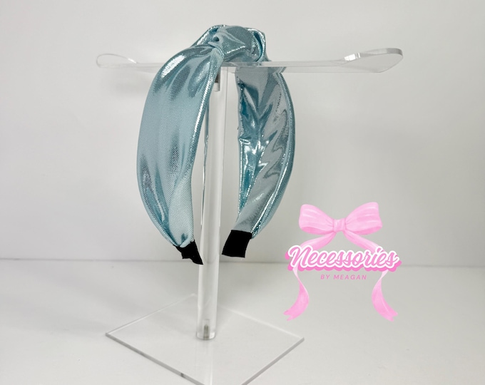 Light Blue Metallic Knotted Headband