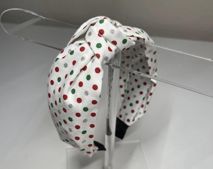 Christmas Polka Dot Knot Headband
