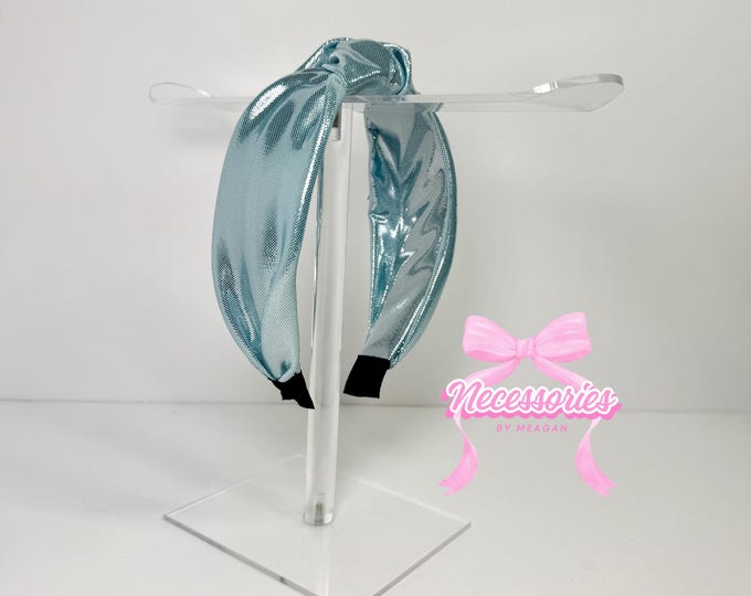 Light Blue Metallic Knotted Headband
