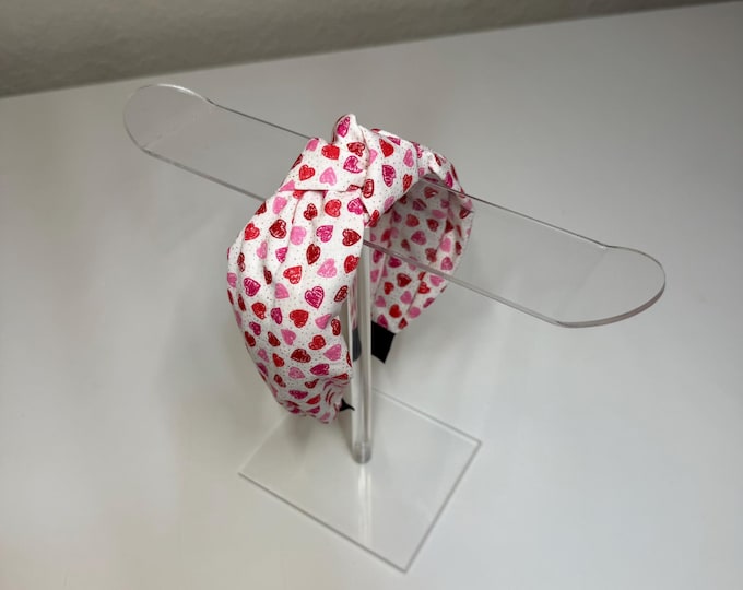 Scattered Mini Hearts Knotted Headband