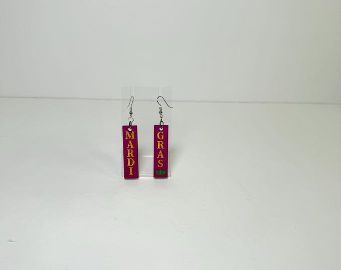 Mardi Gras Dangle Earrings