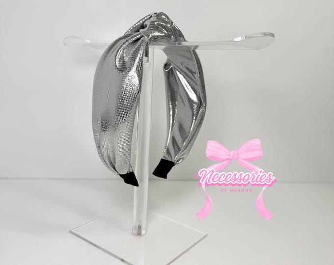 Silver Metallic Knotted Headband