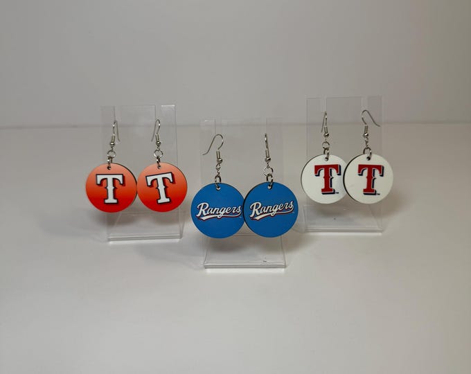 Texas Rangers Earrings (SOLD SEPARATELY)