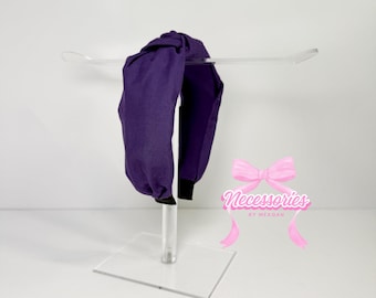 Purple Knotted Headband: Soft, Bold Violet Accessory