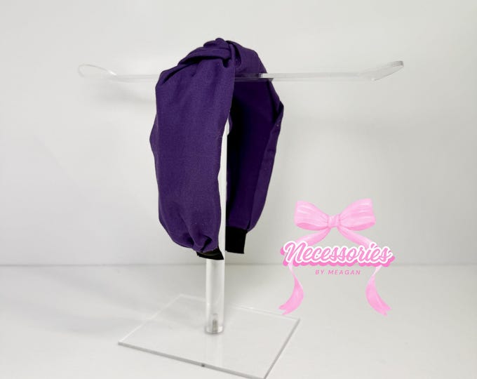Purple Knotted Headband: Soft, Bold Violet Accessory