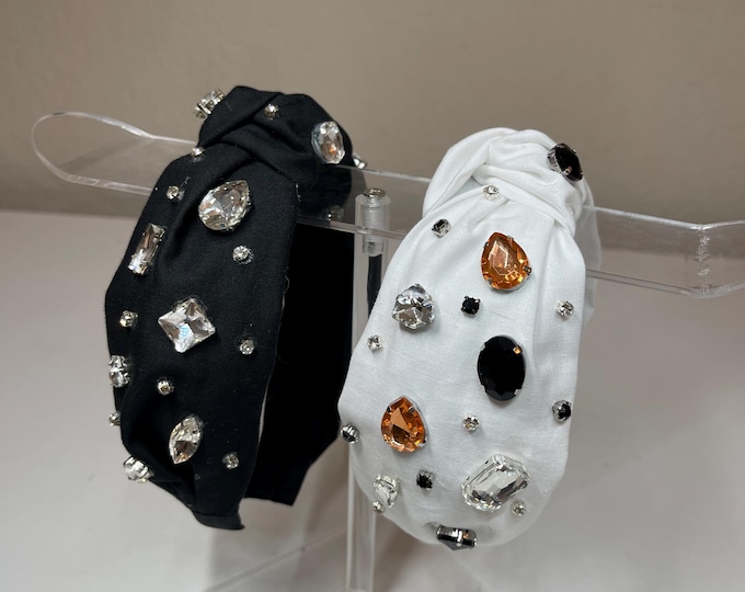 Elegant Gemstone Knotted Headbands (Sold Separately)