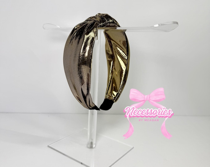 Gold Metallic Knotted Headband