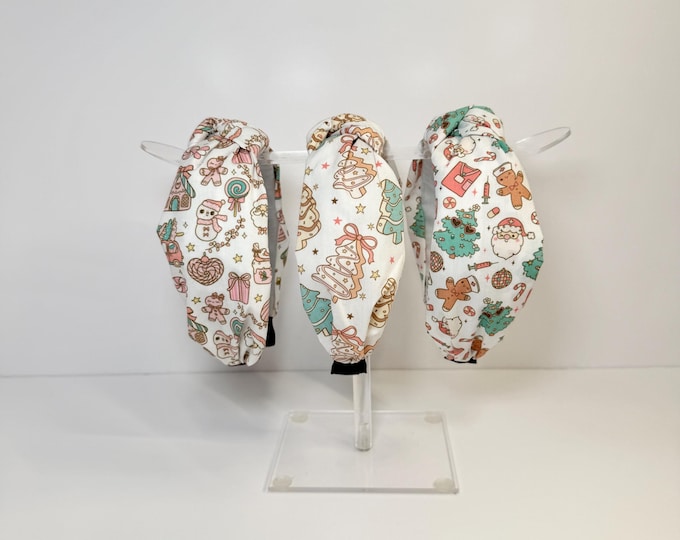 Pink Girly Christmas Knotted Headbands