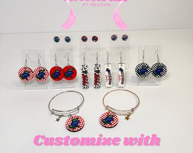 CUSTOM ORDER – School Spirit Statement Earrings & Bracelets
