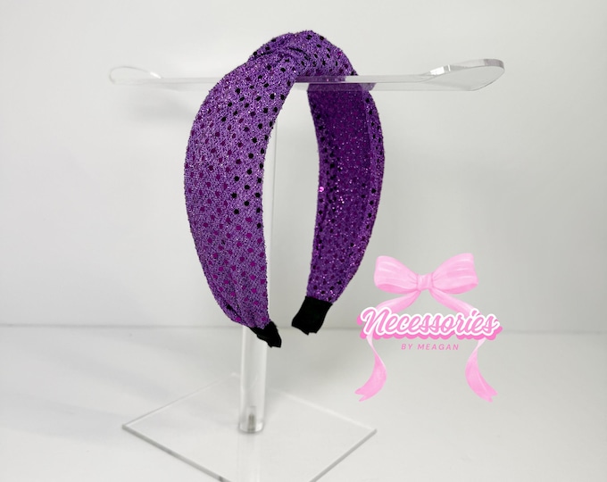 Purple Sequin Knotted Headband