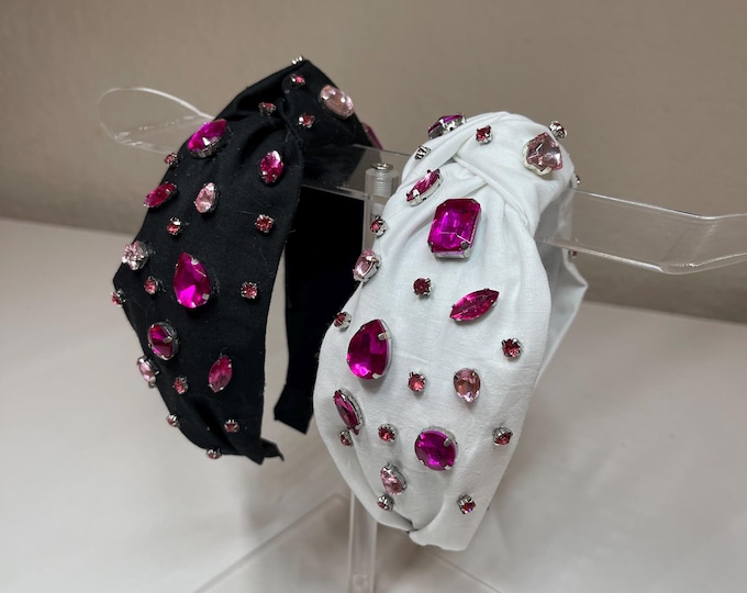 Pink Gemstone Knotted Headband (Sold Seperately)