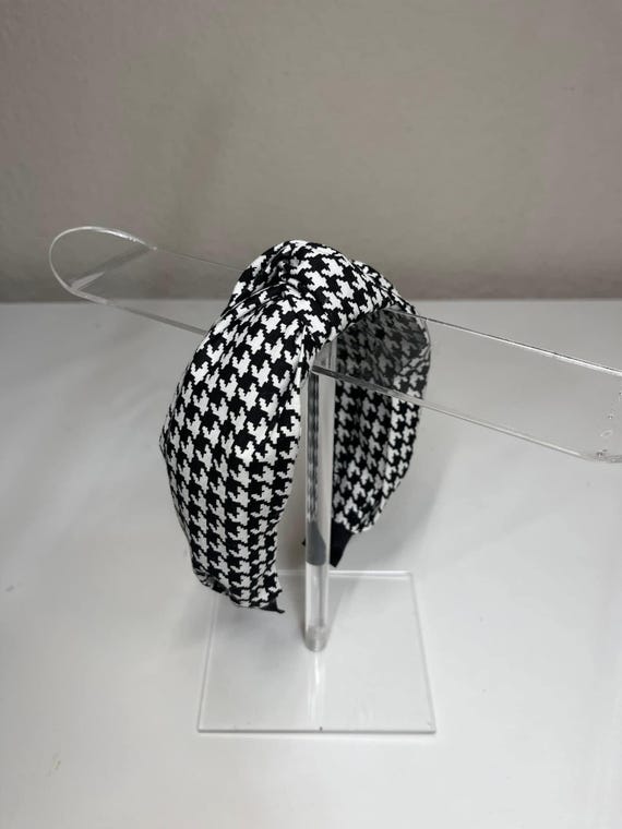 Black & White Patterned Knotted Headband Leopard Headband Top Knot Cheetah Headband Knotted Headbands  main image 3