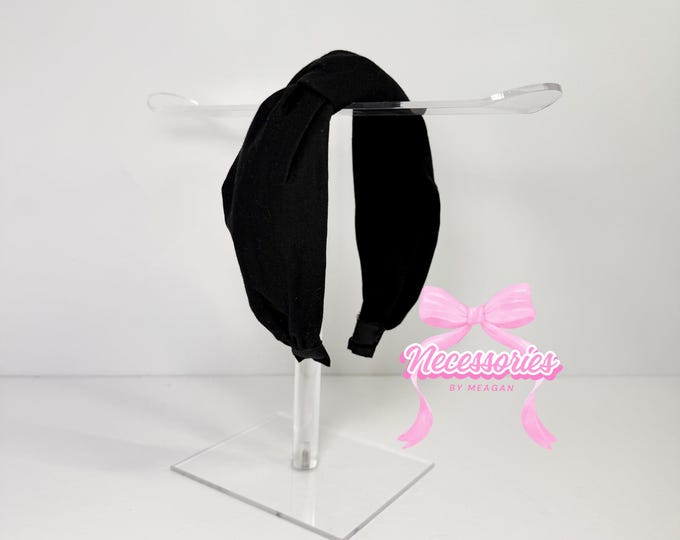 Black Knotted Headband: Soft Fabric, Versatile Style