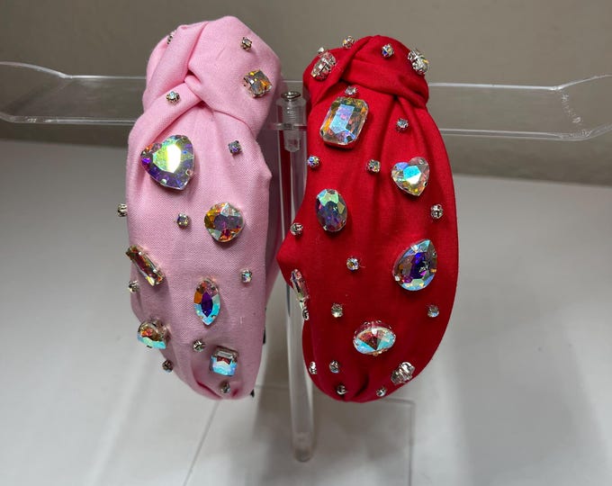 Iridescent Gemstone Knotted Headband (Sold Seperately)