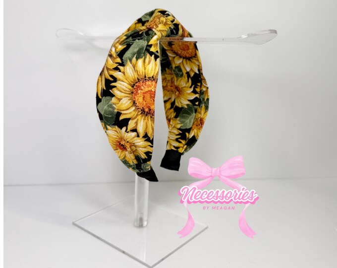 Knotted Sunflower Headband - Boho Chic Hair Accessory
