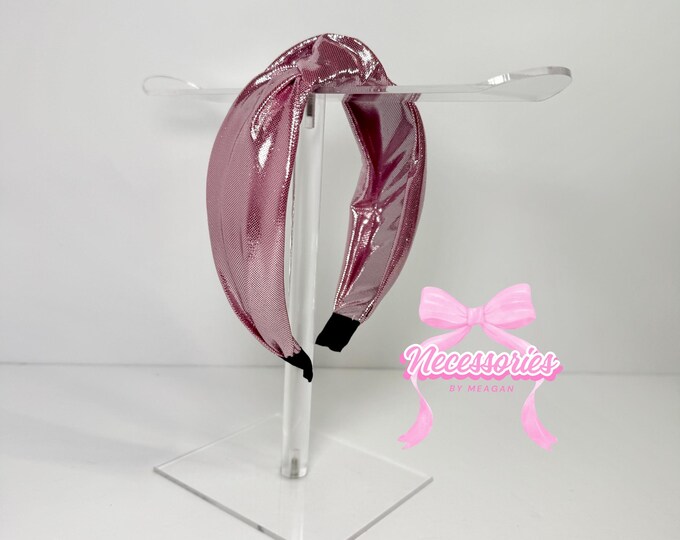 Pink Metallic Knotted Headband