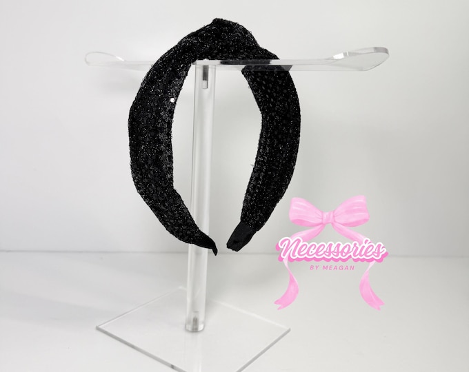 Black Sequin Knotted Headband