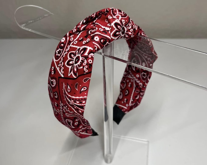 Red Bandana Print Knotted Headband