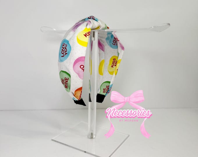 Conversation Hearts Knotted Headband