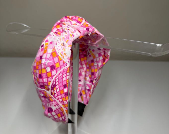 Pink Disco Knotted Headband