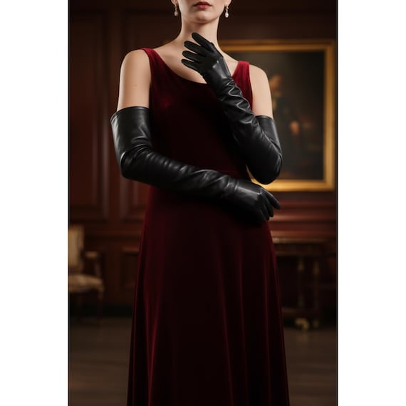 black dress red gloves Heartstrings Gloves