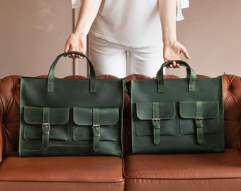 100% Genuine leather laptop bag, Leather messenger bag with pockets, Leather briefcase for women crossbody, Leather satchel laptop crossbody
