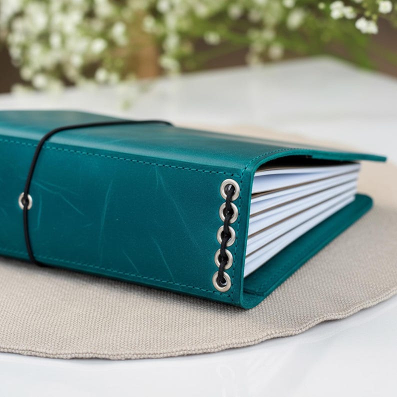 Housse pour ordinateur portable de voyage 100 % cuir véritable, ordinateur portable personnalisé, housse pour ordinateur portable avec poches, housse pour journal intime avec porte-stylo image 9
