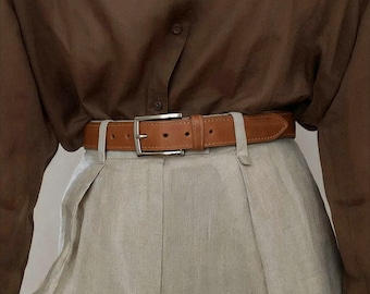 Cintura da donna in vera pelle al 100%, Cintura da donna in pelle di alta qualità, Cintura da donna in pelle fatta a mano, Cintura da donna in pelle semplice, Cintura da donna in pelle taglie forti