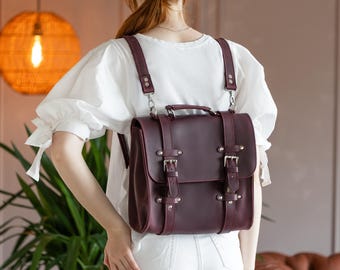 100% Genuine leather messenger bag with pockets, Leather briefcase handmade,Leather convertible laptop bag,Leather satchel laptop crossbody