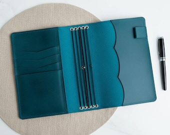 100% echtes Leder Travel Notebook Cover, maßgeschneidertes Notebook, Notebook-Cover mit Taschen, Journal-Cover mit Stifthalter