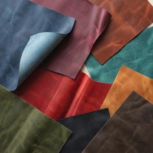 Láminas de cuero Crazy Horse 100% auténtico, piezas de piel de vaca de grano completo, material para manualidades en cuero para carteras, bolsos y proyectos artesanales.