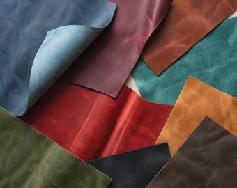 100% echte Crazy Horse Lederblätter, Vollnarbenrindslederstücke, DIY Ledermaterial für Brieftaschen, Taschen & handgemachte Projekte