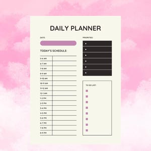 Daily planner- Digital download pdf