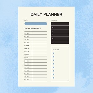 Daily planner- Digital download pdf