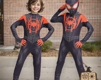 Costume Halloween Bambino Da Supereroe | Tutina Ragno 3D Con Maschera | Elasticizzato E Confortevole - Foto 8