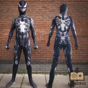 Black and White Monster Costume for Kids & Adults – Full-Body Jumpsuit for Halloween, Cosplay, Comic Cons, Parties And Scary Events