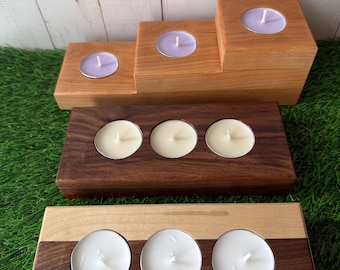 Custom Hardwood Tea Light Candle Holders