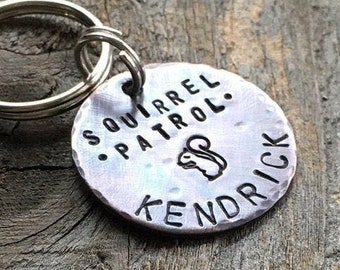 Dog Tag, Dog Tags for Dogs, Pet ID, Custom Pet ID, Squirrel Patrol, copper, Hand Stamped, Name Tag, Dog Tags, Cat Tags, Pet ID Tag