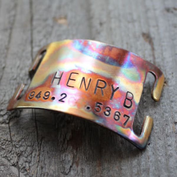 Etiquetas para perros, Etiquetas para perros, Diapositiva de identificación de collar personalizada, Etiqueta silenciosa, Etiqueta de nombre, Arco iris, Etiquetas de identificación de mascotas, Identificación de mascota personalizada, Personalizada, Estampada a mano