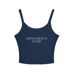 Sorority Tank Top, ADPi Tank, Women&#39;s Spaghetti Strap Cami, Greek Letter Shirt, Sisterhood Gift, College Apparel